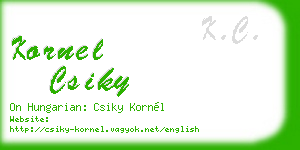 kornel csiky business card