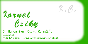 kornel csiky business card